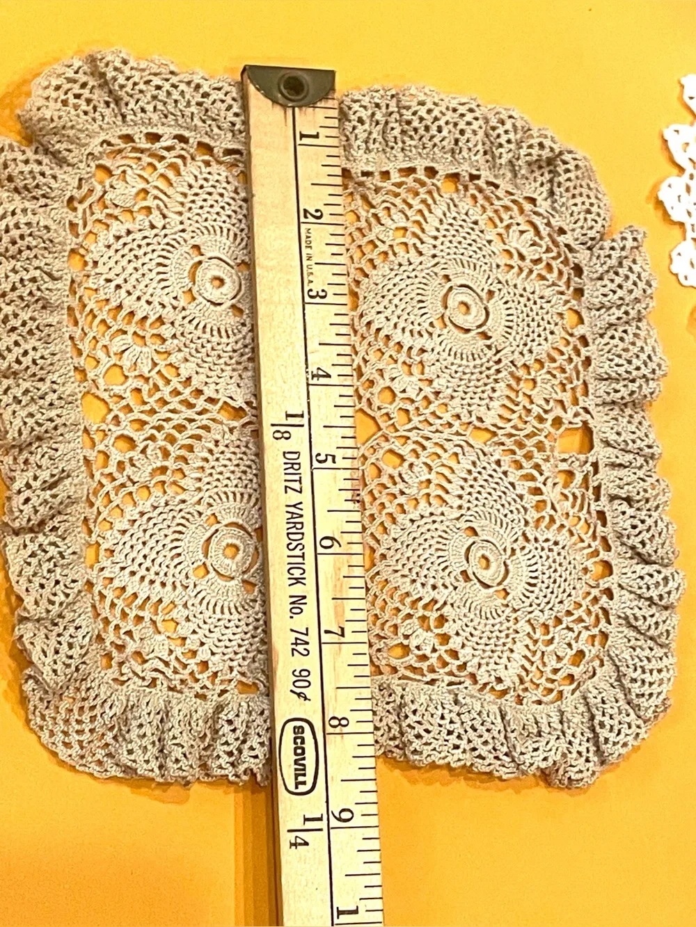 Lot of six mix of doilies and potholders made by my aunt and More